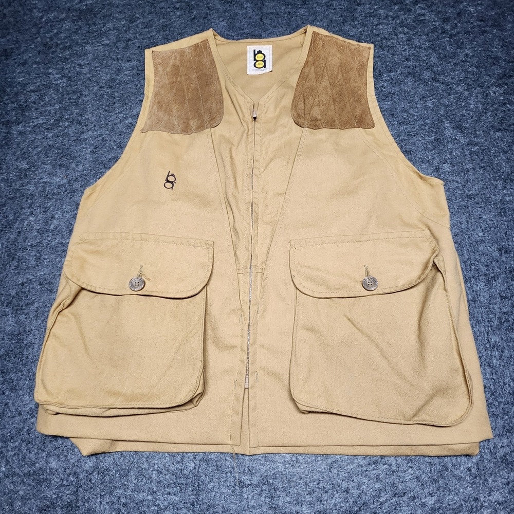 Vintage Bob Allen Shooting Vest Upland Field Hunting Leather Padded Game Bag L